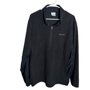 Columbia Sweatshirt Men's XL Black Fleece 1/4 Zip Pullover Outdoor Jacket